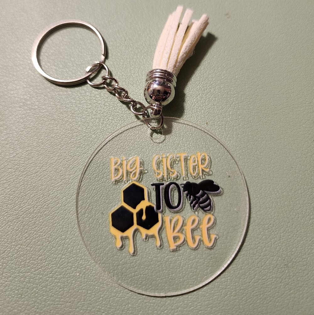 Big Sister to Bee Keychain with Tassel